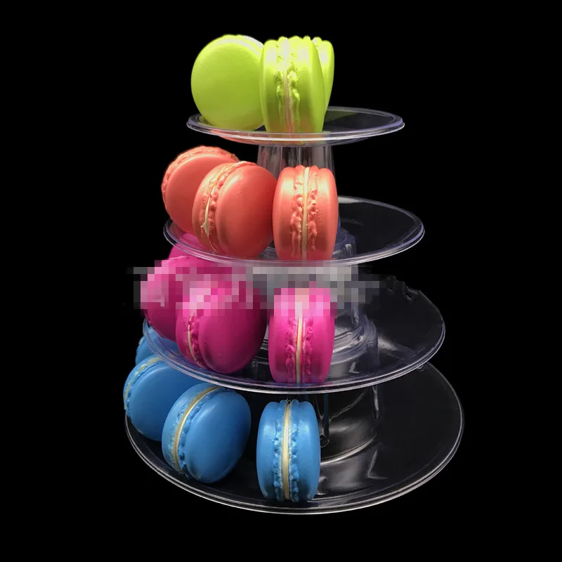 Multi function Macarons Дисплей Стенд 4 уровня круглый пирамида из Макарон Торт ПВХ cd