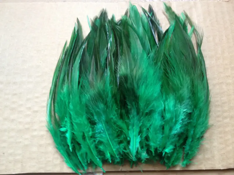 

Wholesale Natural 100pcs/lot 10-15cm/4-6'' Beautiful Pheasant Neck Plumage green Chicken Feathers for DIY Craft decoration
