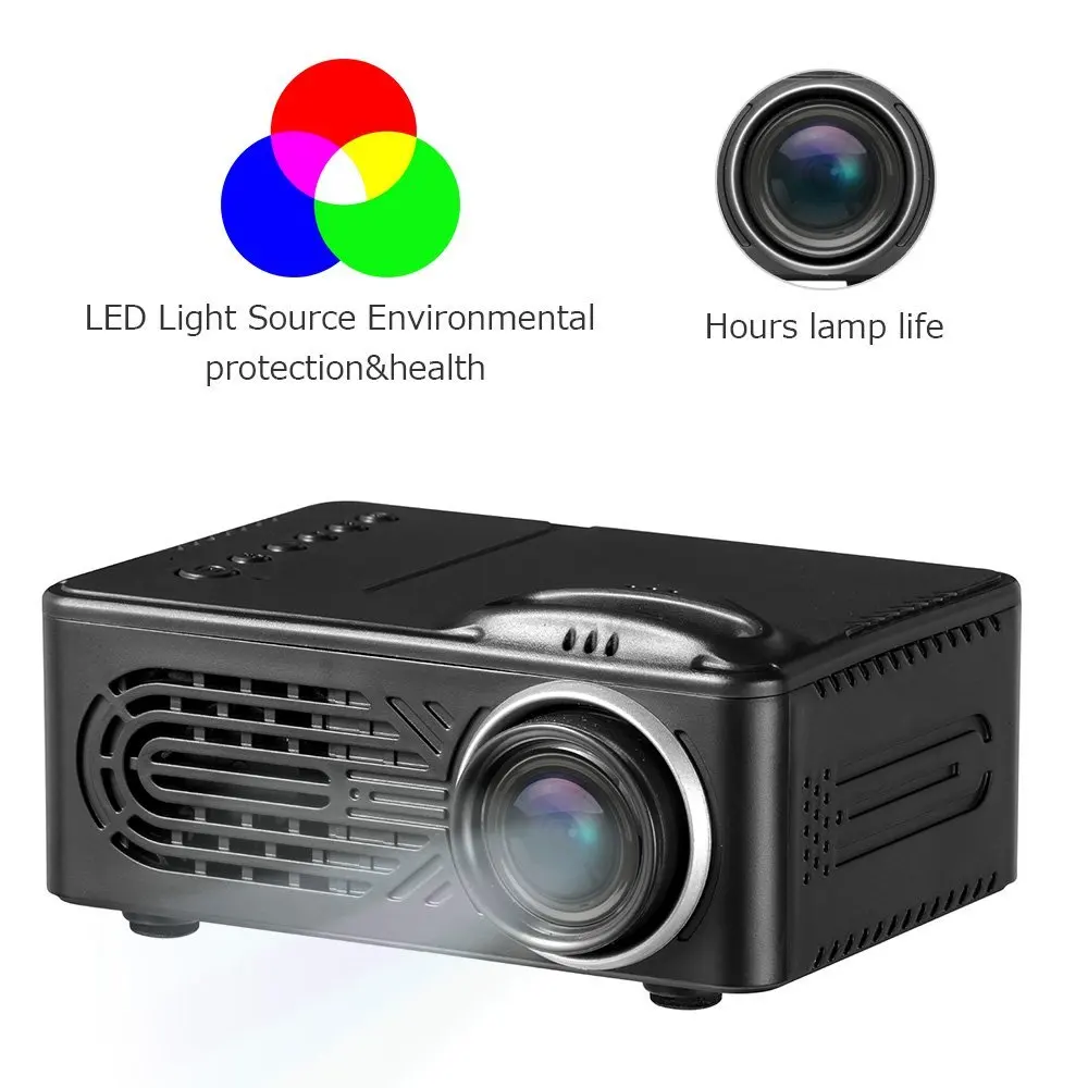 LCD Mini Projector Multimedia Portable Home Theater Support 16: 9&amp4: 3 Full HD 1080P USB AV TF Card for 25-80 inch I | Электроника