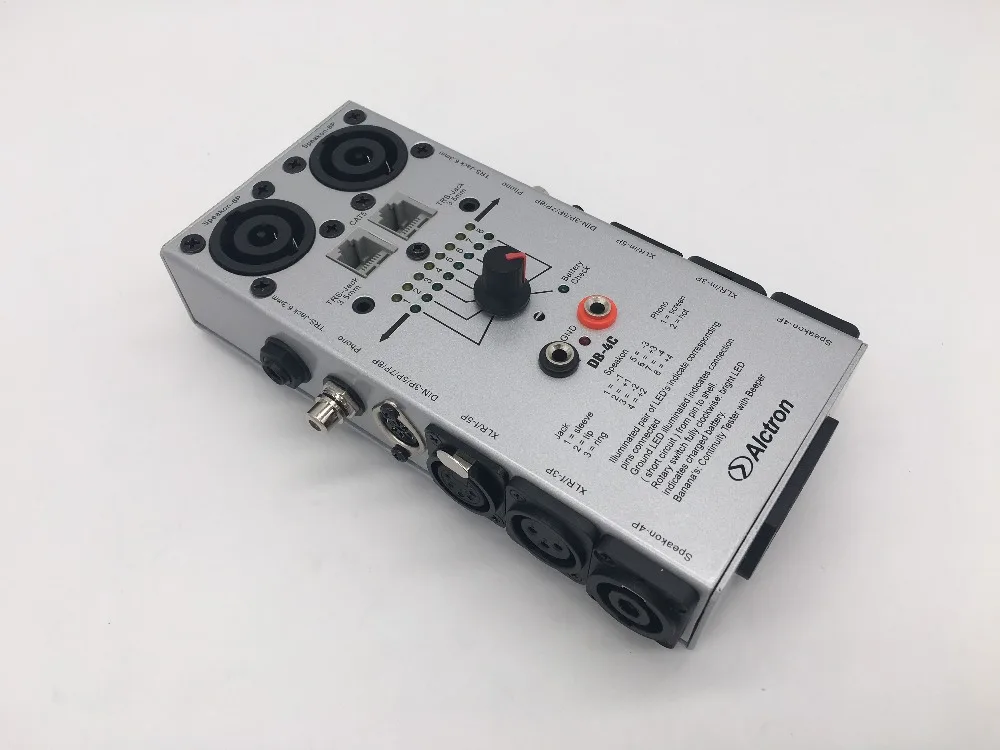 Alctron DB-4C Профессиональный мульти тестер аудио кабеля аудио сетевой кабель детектор Тест er тестовый инструмент для сцены, студия записи
