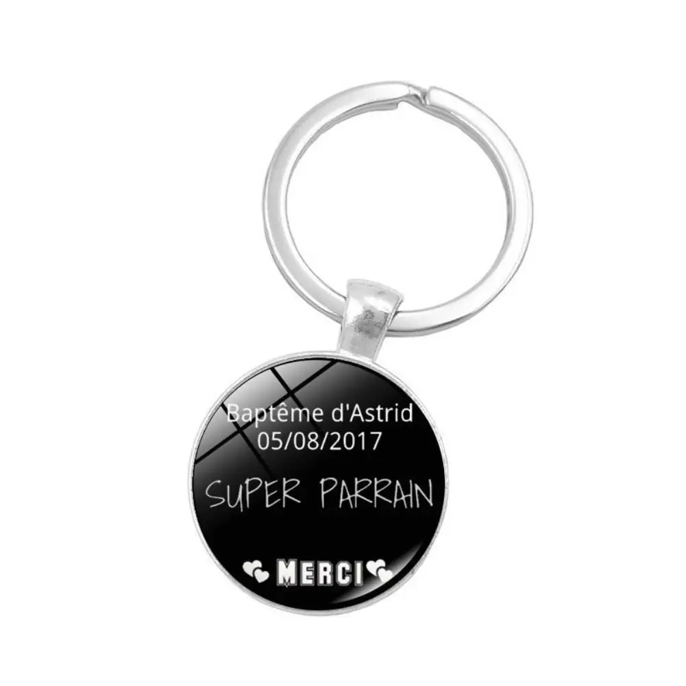 2018 Новая мода буквы круглый стеклянный кулон автомобильный брелок держатель