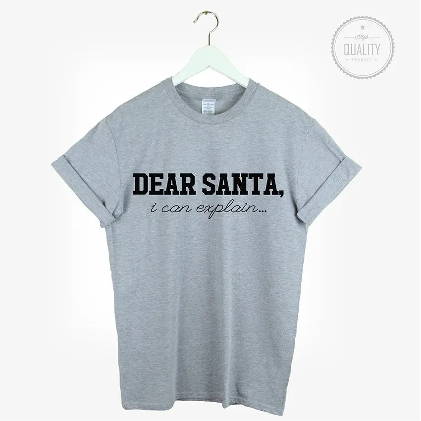 Футболка Dear Santa Рождественская футболка топ лозунг Tumblr хипстерский подарок на