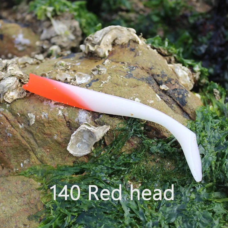 Red head W& K Марка 14 см 13 г мягкие приманки 12 цветов большой весло хвост Рыбалка Приманки Ручной силиконовой резины мягкие приманки бас Щука# h0901-140 - Цвет: Red head