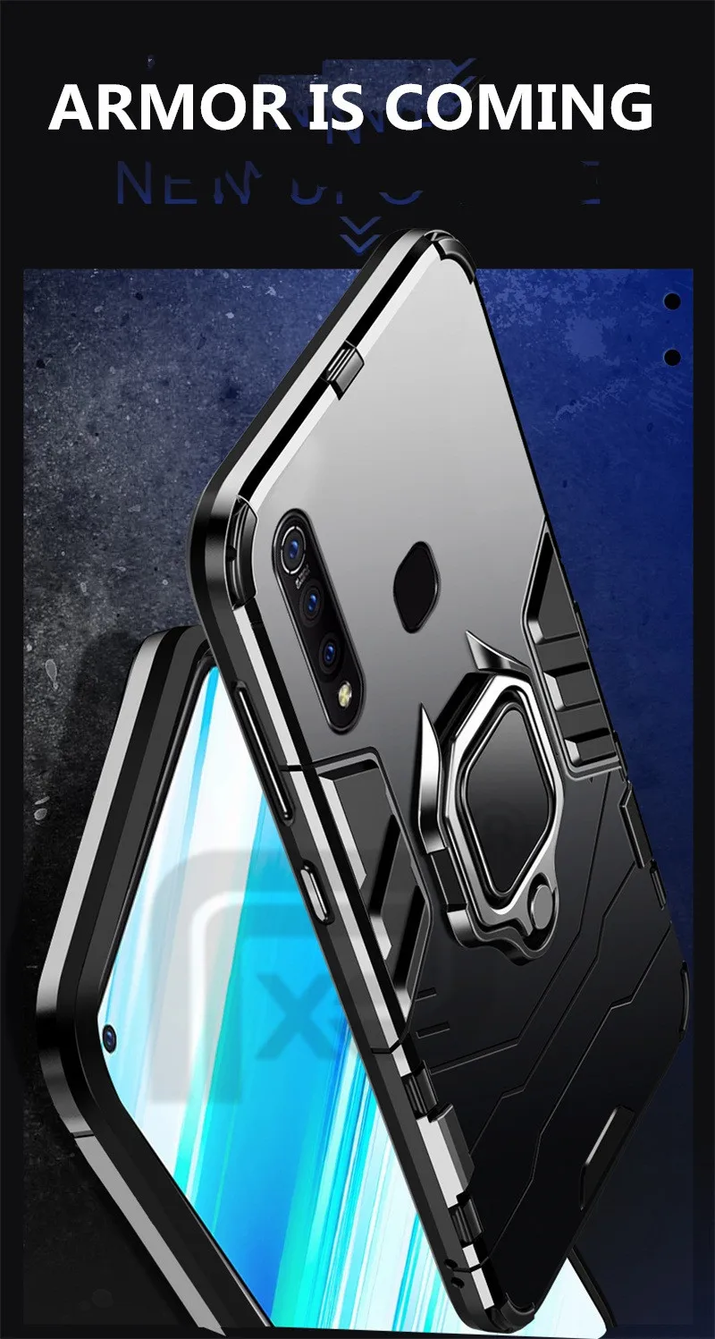 ДЛЯ VIVO Z5X кейс держатель для колец Броня бампер жесткая задняя панель из поликарбоната для VIVO Z1 Pro Чехол палец кольцо Мягкий ТПУ Чехол ударопрочный Fundas