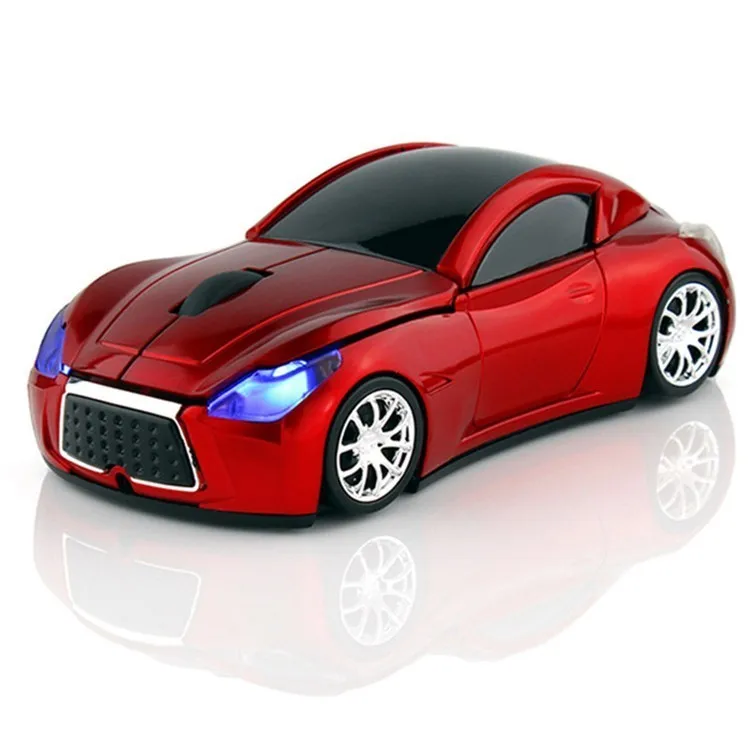 Красный 3D беспроводная мышь, автомобильная мышь, беспроводная камуфляжная, 2,4 ГГц, оптическая игровая мышь, светодиодный светильник, USB приемник для ноутбука, ПК, ноутбука - Цвет: Красный