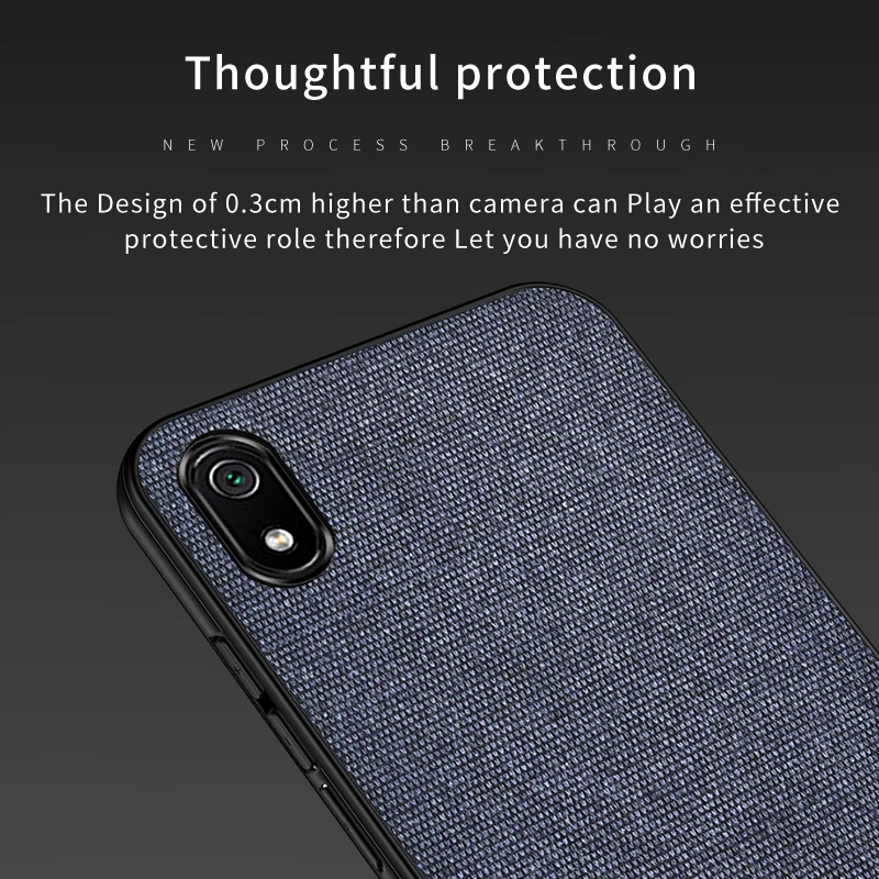 Чехол для Xiaomi redmi 7A тканевый силиконовый чехол-бампер из ТПУ жесткий