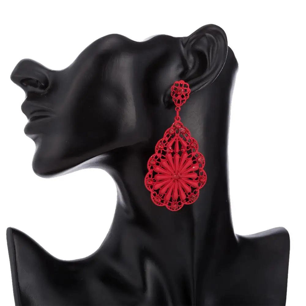 Длинные черные женские серьги в стиле ретро модные для женщин 2019