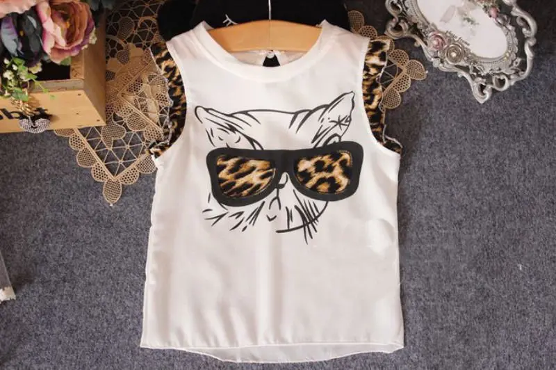 Hot Leopard Print Baby Kids Girls Lovely Cat Tops T-shirt Pants Outfits Age 2~6Y | Мать и ребенок