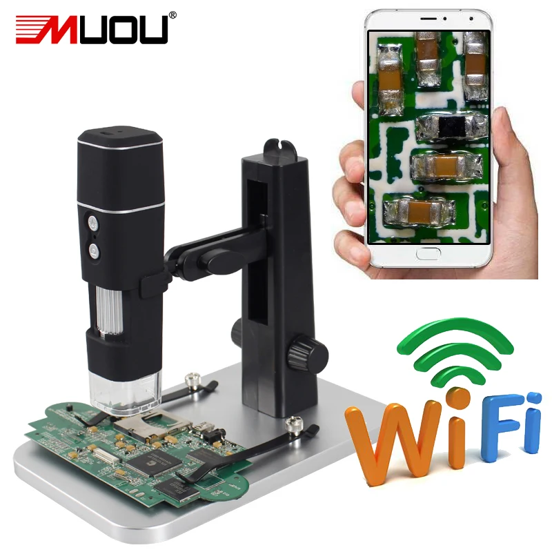 Микроскоп MUOU с Wi Fi цифровой электронный микроскоп дальним расстоянием между
