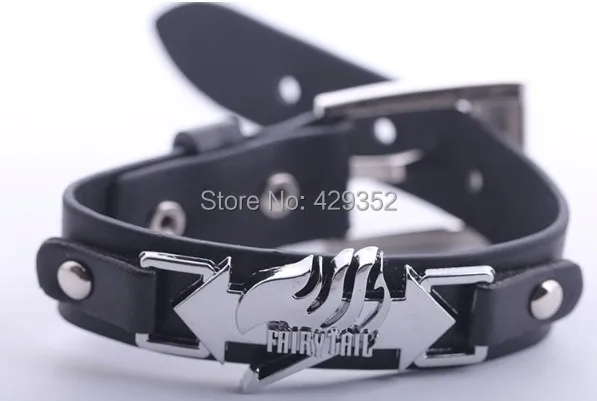 Оптовая продажа 10 шт./лот анимация Фея Хвост Логотип кожаный сплав браслеты