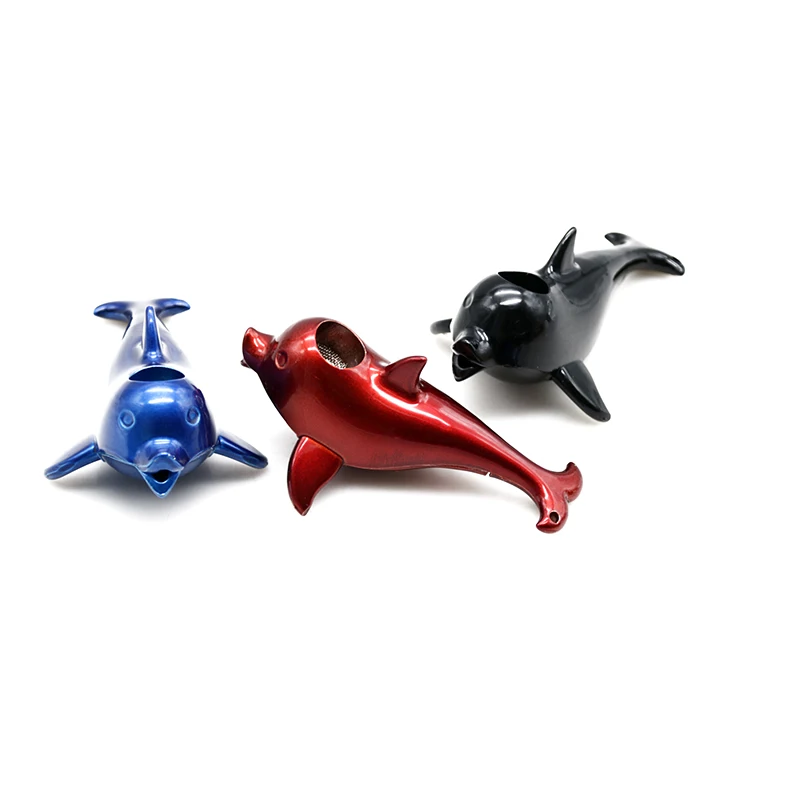 Творческий Красный черный синий цвет Мини Дельфин smok Стекло Выхлопные трубы для