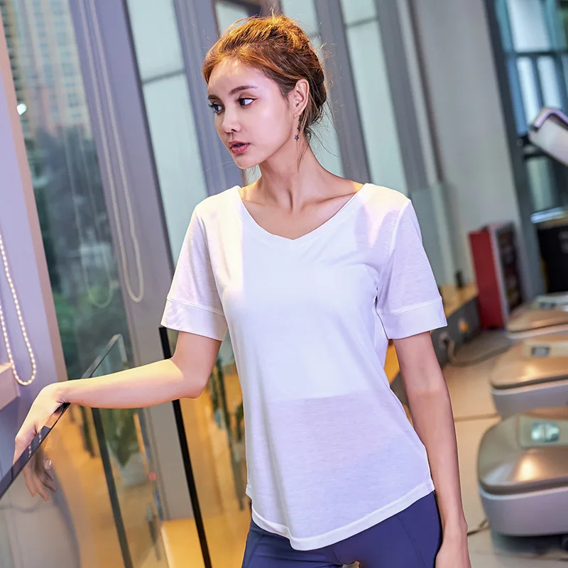 Женская спортивная рубашка летние топы для йоги быстросохнущая Femme одежда