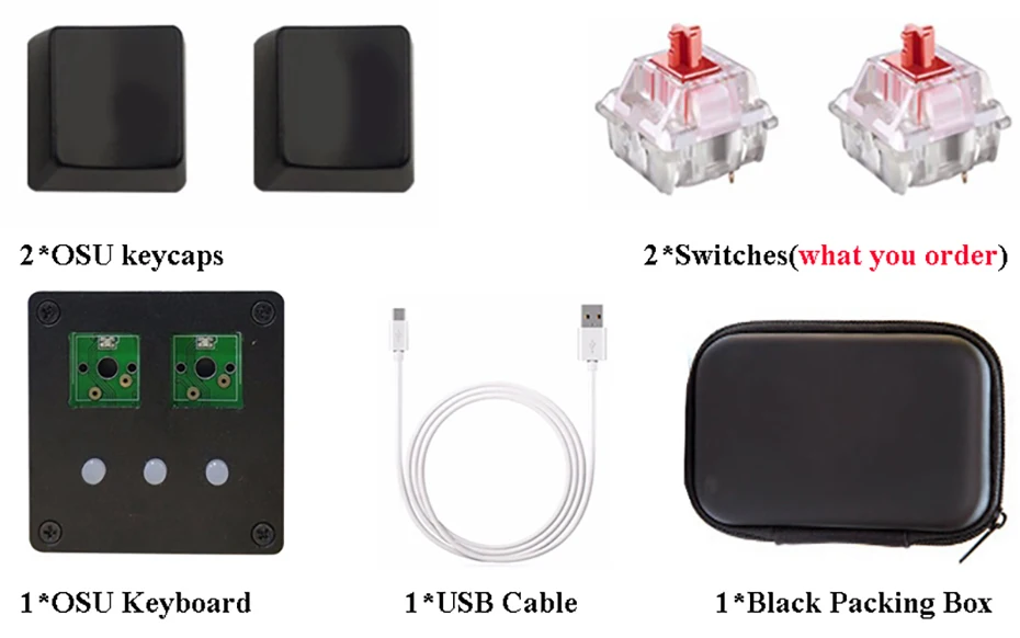 DIY USB 2,0 с подсветкой вишневые механические клавиатуры с программным обеспечением черный OSU V4 Для Windows 5 Кнопка игровая клавиатура
