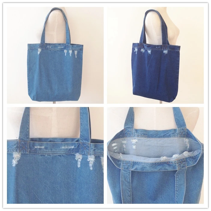 Модные Простые винтажные женские сумки из денима со сломанными джинсами сумочки