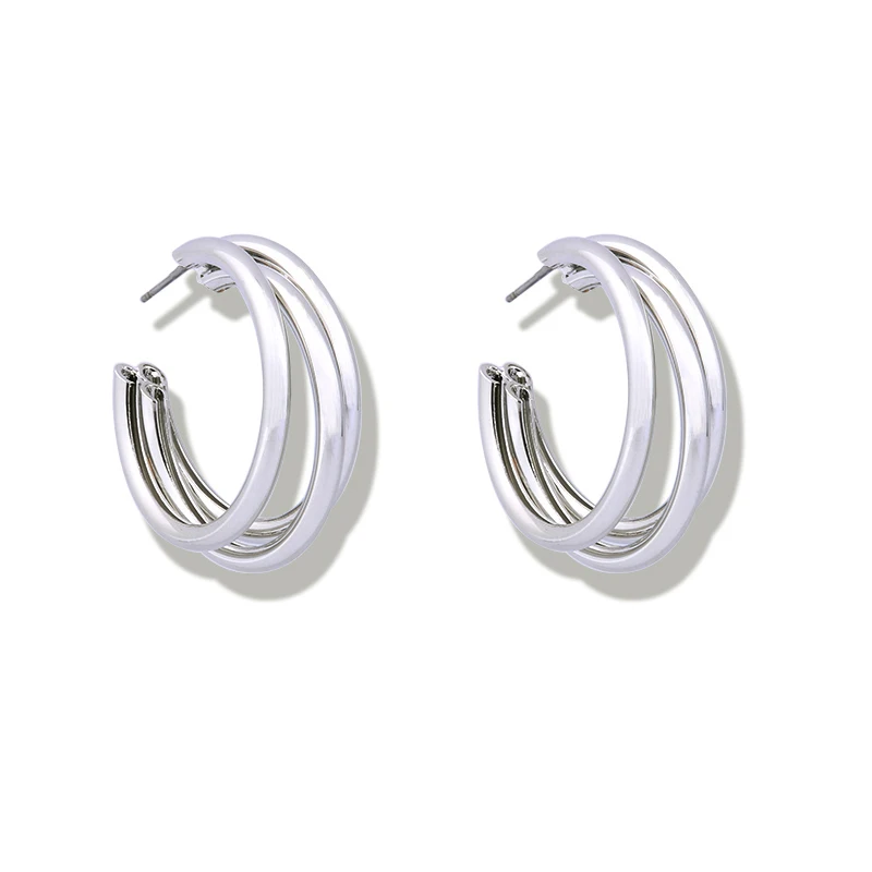 GHIDBK цвета: золотистый серебристый Цвет три круга серьги в виде колец для Для