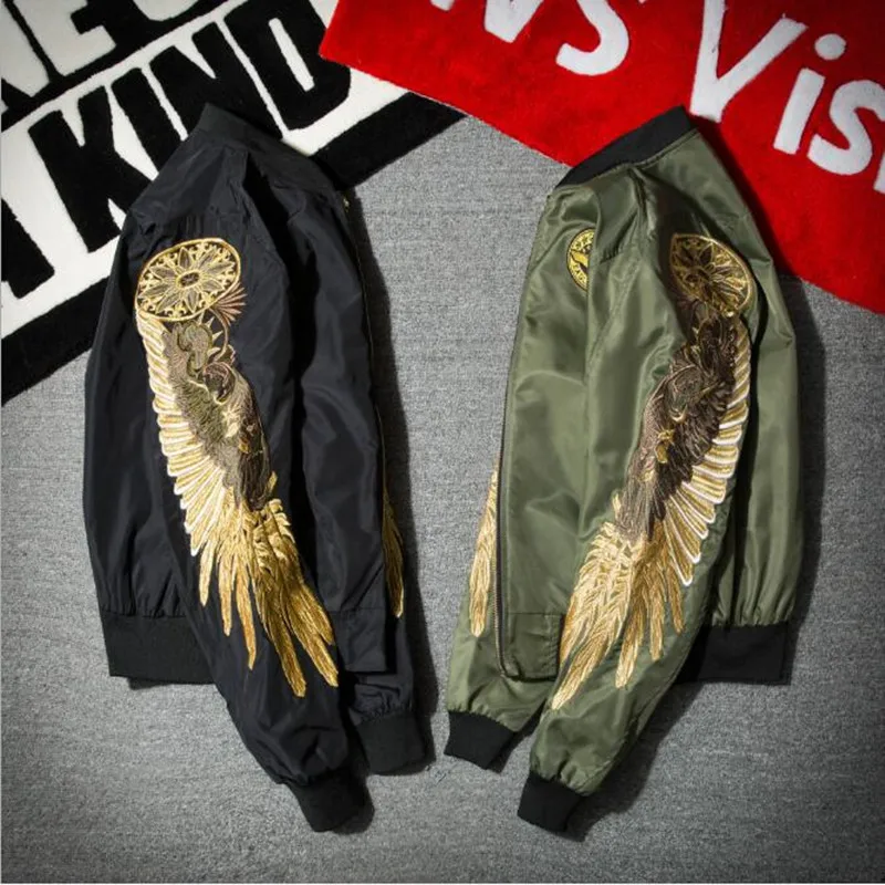 Новинка 2019 Весенняя вышитая бейсбольная куртка с крыльями ангела стоячий