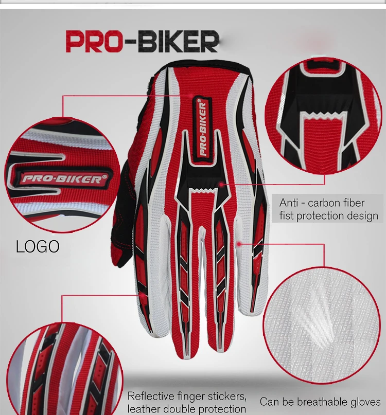 Мотоциклетные велосипедные перчатки для верховой езды полный палец мотокросса