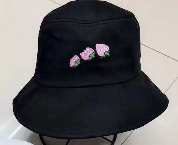 H020D Black Bnaturalwell Kids Summer Floral Print Bucket Hat Panama Cotton Baby Cap Sun Beach Cap for Girl Brim Sun Hats 1.5-3 years H020D - Цвет: H020D Black