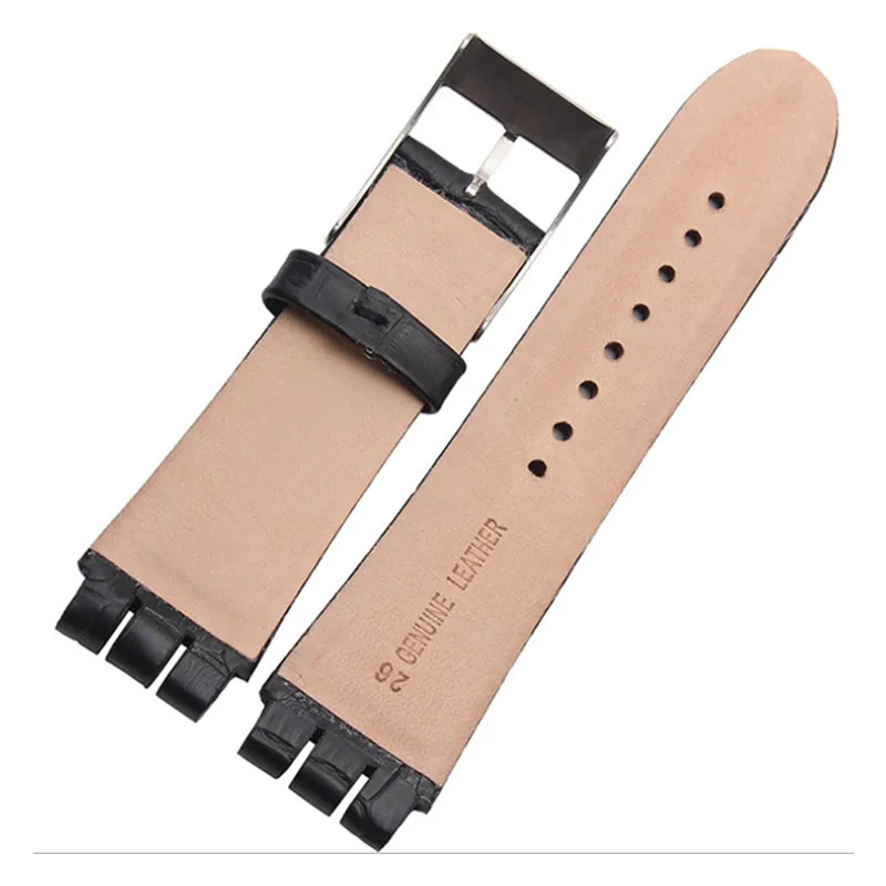 Натуральная кожа ремешок для часов Swatch часы из крокодиловой кожи наручные группа женщин смотреть ремешок ремни для мужчин 23 мм