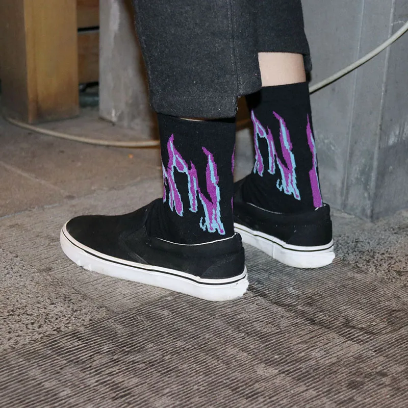 Короткие носки в стиле Харадзюку хип хоп с принтом Happy 4 цвета|Мужские носки| |