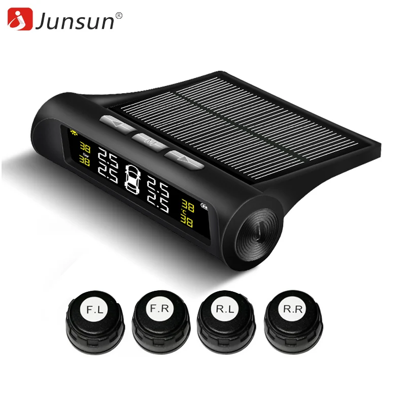 Junsun Солнечный Мощность TPMS шин Давление монитор Системы Беспроводной красочные