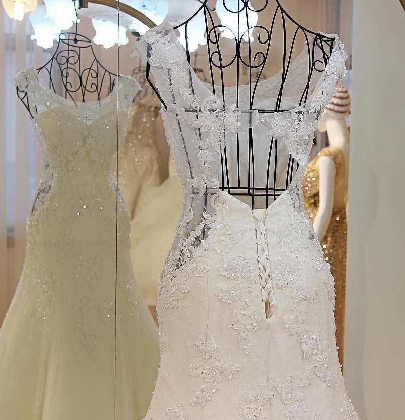 Винтажное кружевное свадебное платье Русалка высокого качества 2017 платья
