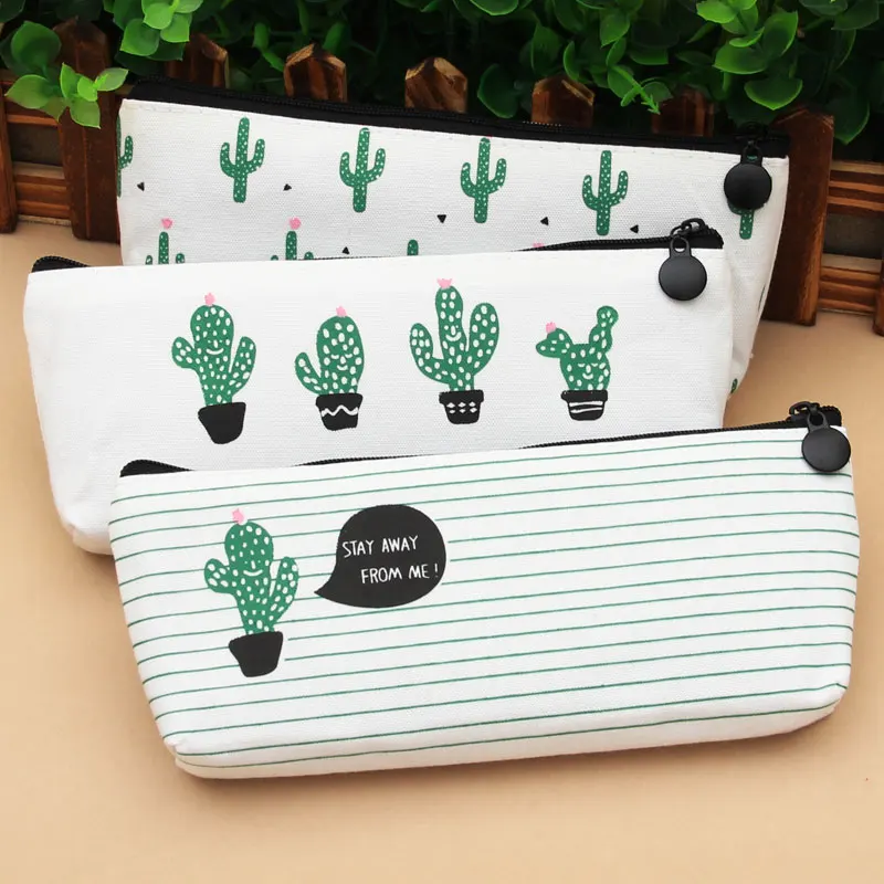 

20 Pcs Kawaii Pencil Case Cactus Canvas Gift Estuches School Pencil Box Pencilcase Pencil Bag School Supplies Stationery