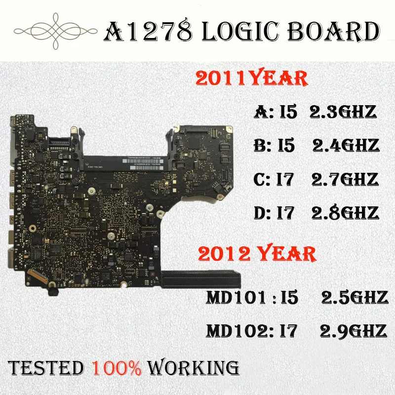 Подлинная материнская плата для ноутбука Macbook Pro A1278 MD101 I5 2 5 Ghz MD102 I7 9 Ghz|ЖК-экран