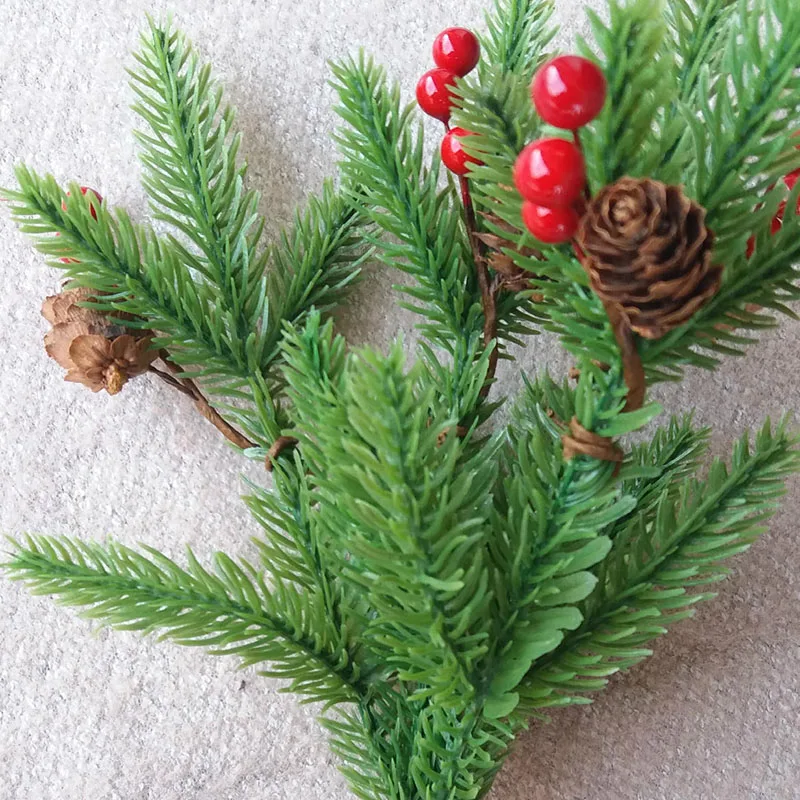 5pcs Mini Christmas Tree Decoration Party Supplies 5-claw Plastic Simulation Pine Needle Artificial Plant | Дом и сад