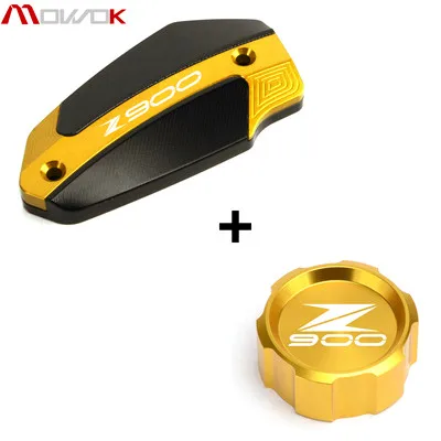 Front and Rear Gold Для Kawasaki Z900 z 900 новая мотоциклетная обувь Алюминий сзади и бачок тормозной жидкости для переднего колеса Кепки крышка цилиндра логотип Z900 - Color: Front and Rear Gold