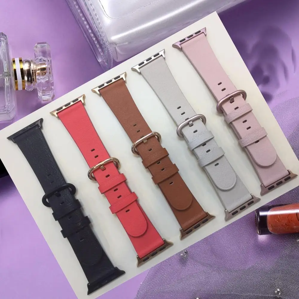 Apple Watch Band 38 мм 42 мм/40 44 кожаный iwatch браслет серии 1 2 3 4 5 Сменные Широкие ремешки для