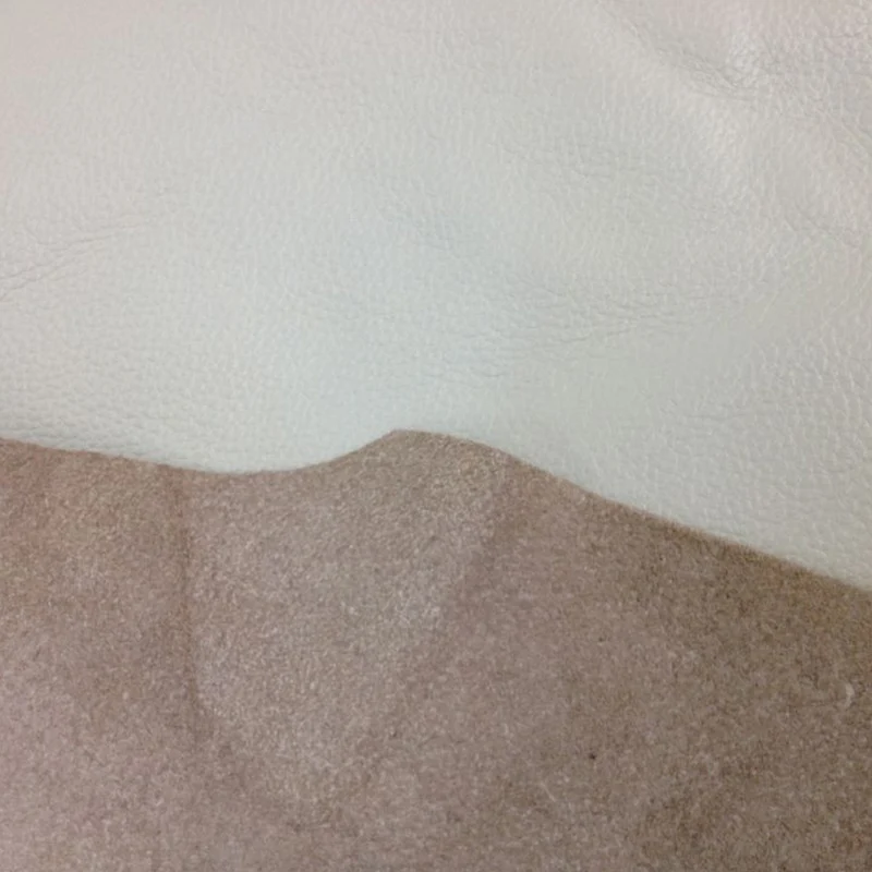 Натуральная бежевая и белая воловья кожа с узором Личи для мебели/багажа/обуви