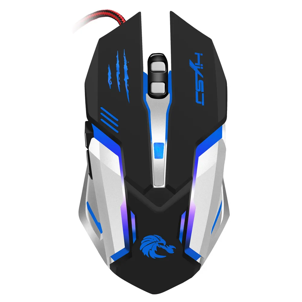 VOBERRY USB Wired Mouse Durable 5500DPI 6 Buttons Black Gamer LED Backlit Optical Ergonomic Game Mice For PC Gaming Laptop | Компьютеры и