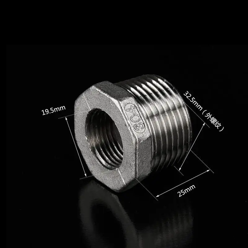 Втулка с резьбой BSP 1/2 дюйма до 1 заполняет сердечник из нержавеющей стали 304