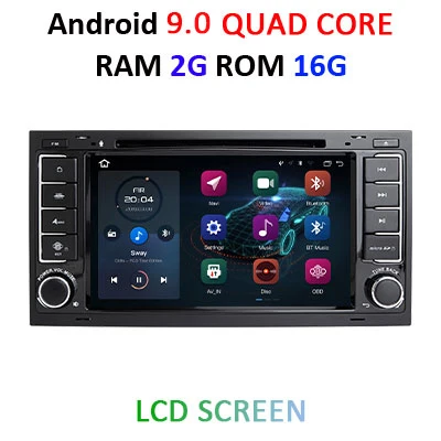 4G 64G DSP ips Android 9,0 2 din Автомобильный dvd-плеер для Touareg T5 Transporter Multivan Мультимедиа gps радио навигационный экран - Цвет: 9.0 2G 16G LCD