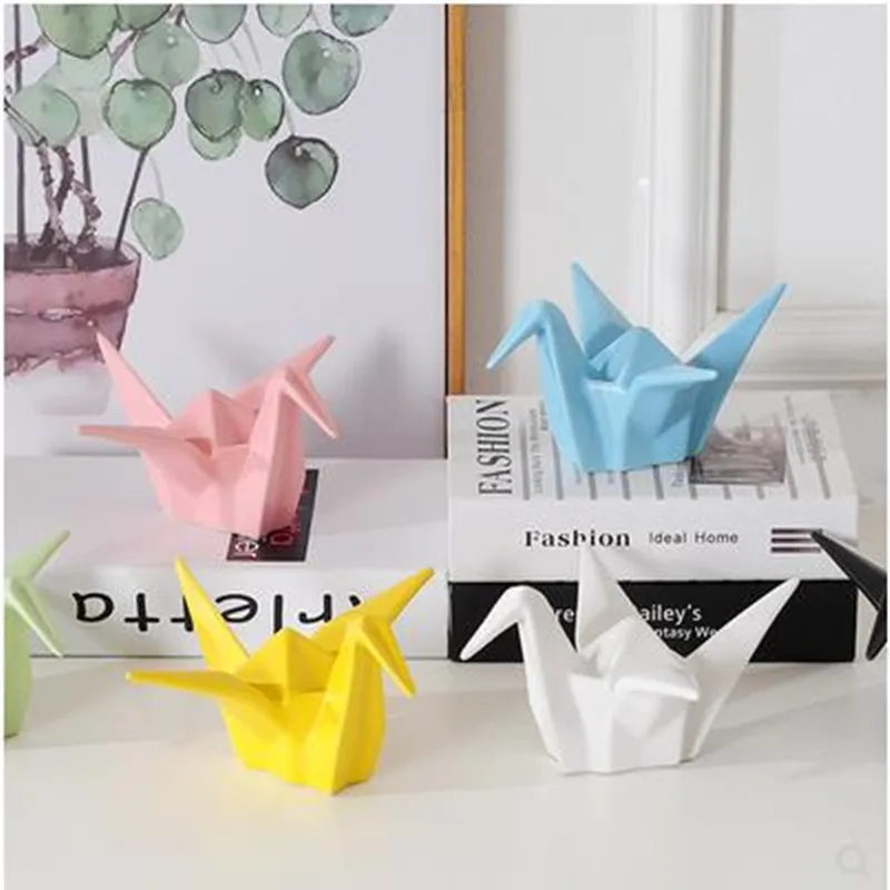 

Ceramic Thousand Paper Crane Crafts Animals, Creative Home Decorations, New Year Trinkets, Wedding Gifts
