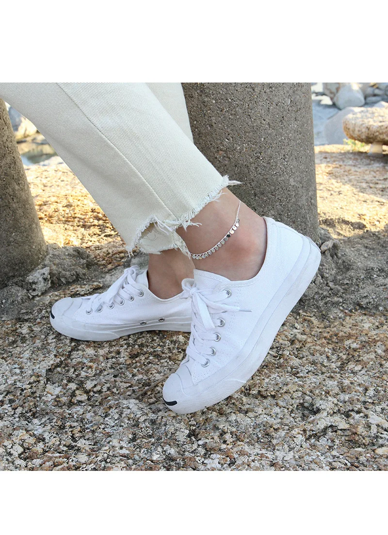 SHANICE Real 925 Sterling Silver Anklet Fashion Round Pieces Pendant Beach Anklet Silver Anklets Female Jewelry Gift