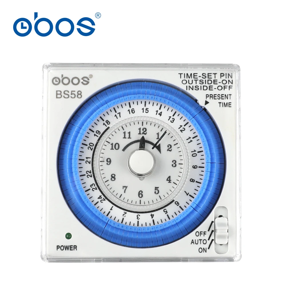 Механический мини таймер OBOS 220 В 96 раз включения/выключения в день Минимальная