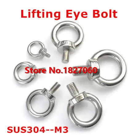 Болты SUS304 из нержавеющей стали круглые болты M3 резьба DIN580 10 шт.|lifting eye bolt|eye bolthook bolt