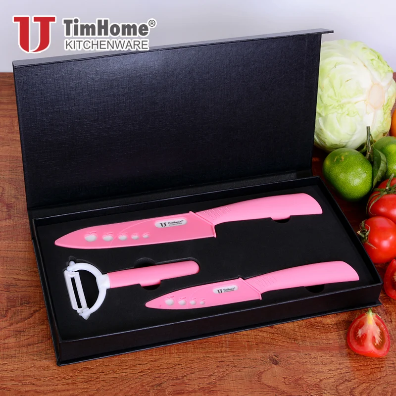 Высокое качество Как Подарки Циркония кухонный нож набор Керамических ножей 4