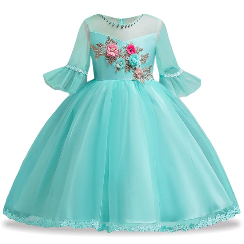 Новое Кружевное платье принцессы с цветочным рисунком 2018 рождественское для