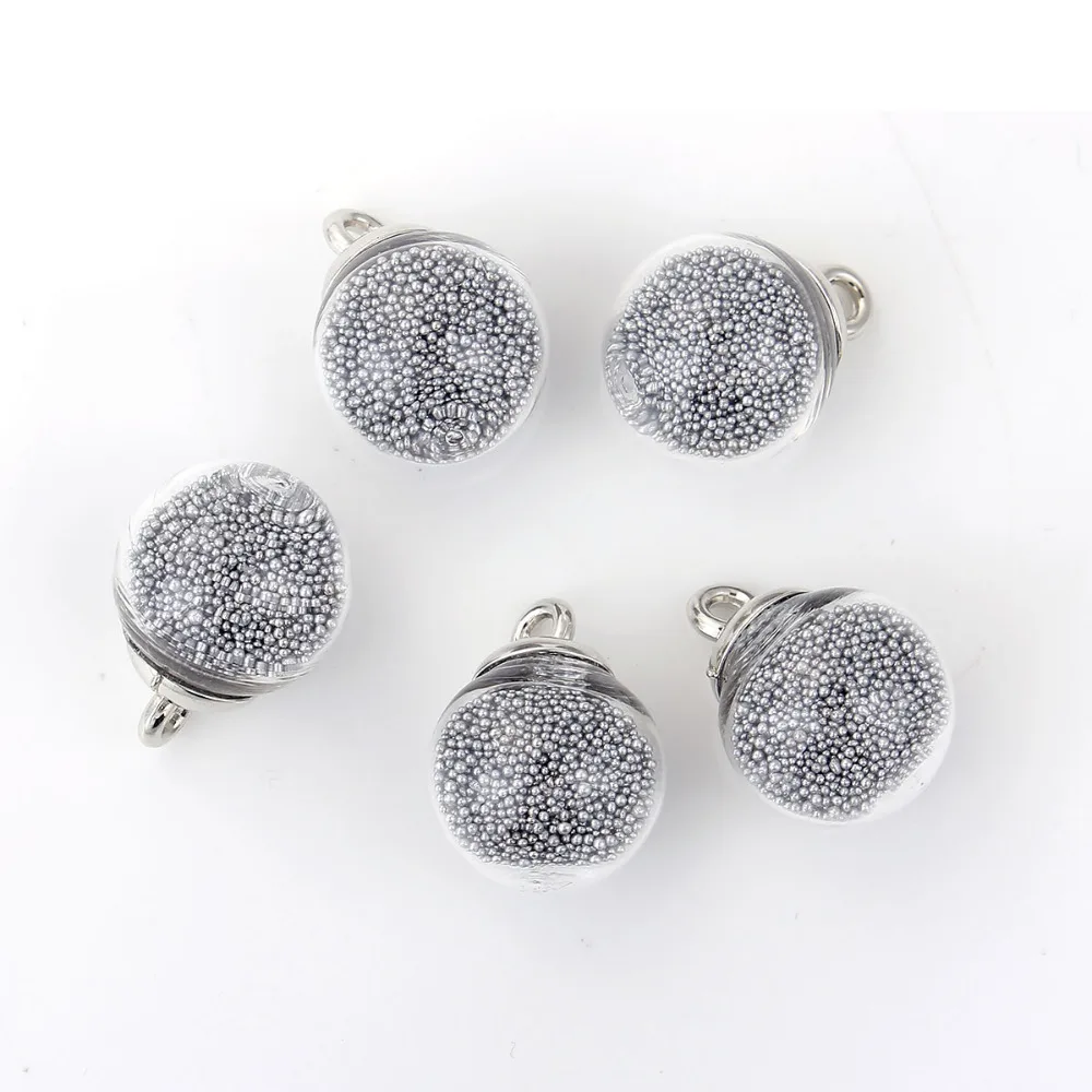Прозрачные стеклянные шармы DoreenBeads круглые в пузырьковой бутылке диаметр 22 мм (7/8
