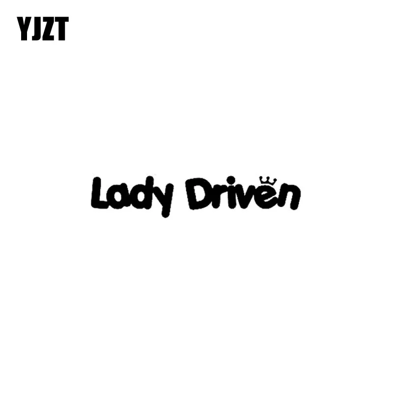 

YJZT 16CM*3.2CM Fun LADY DRIVEN Decoration Vinyl Car Sticker Decal Car-styling Black/Silver C11-0735
