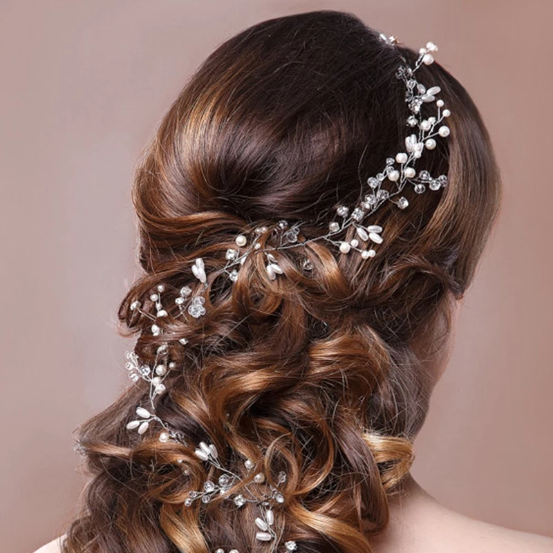 Мода ручной имитация жемчуга свадебные hairbands Стразы головной убор повязка
