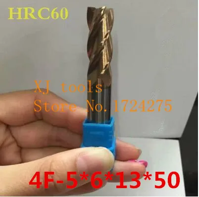 Твердосплавная Концевая фреза HRC60 4F-5.0*6*13*50 Фрезерный инструмент с ЧПУ для