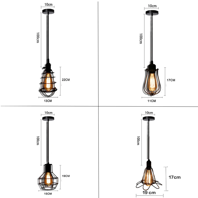 E27 винтажный подвесной светильник Ретро промышленный металлическая железная