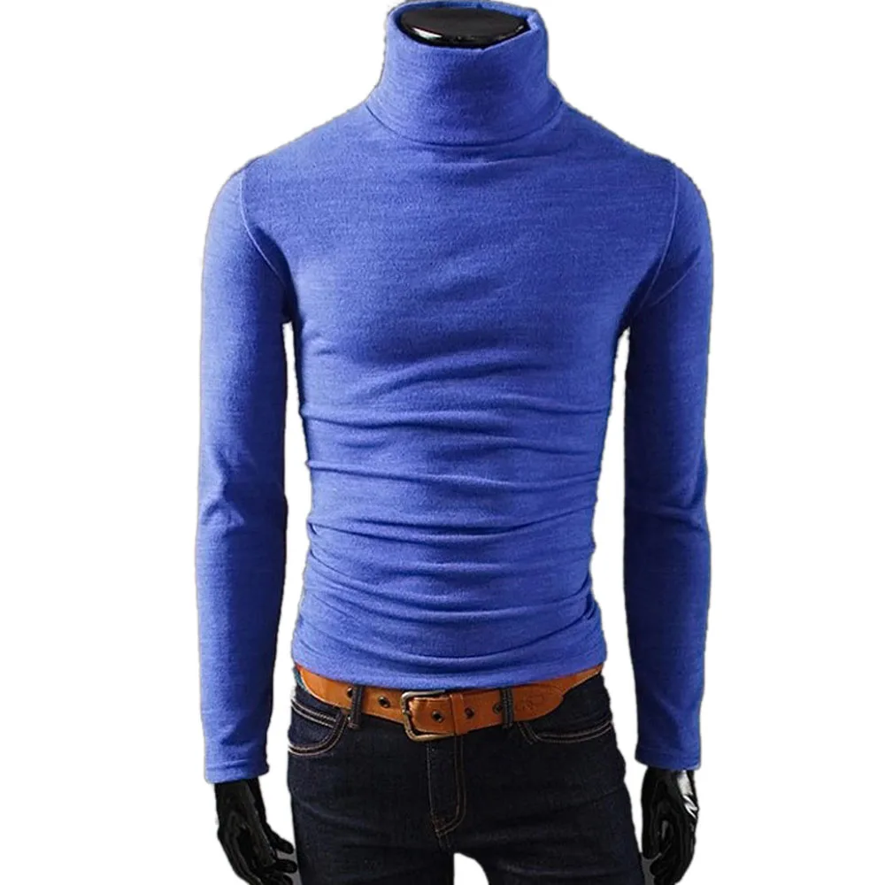 Вязаный свитер для мужчин черный осенний трикотажный Повседневный зимний