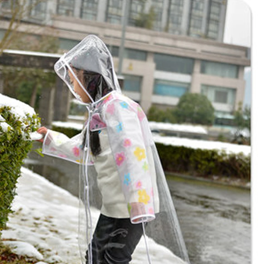 Прозрачный пластиковый дождевик прозрачный для пеших прогулок длинный с