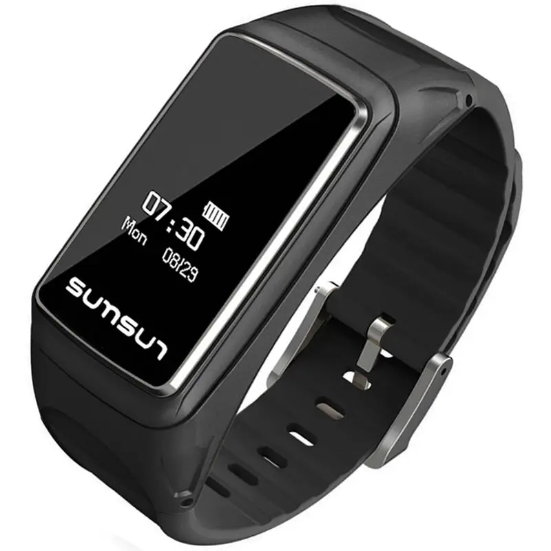 SKB7 Bluetooth Смарт-часы для мужчин и женщин, браслет, браслет, трекер сердечного ритма, шагомер для телефонов iPhone, samsung, HUAWEI, htc, LG - Цвет: Черный