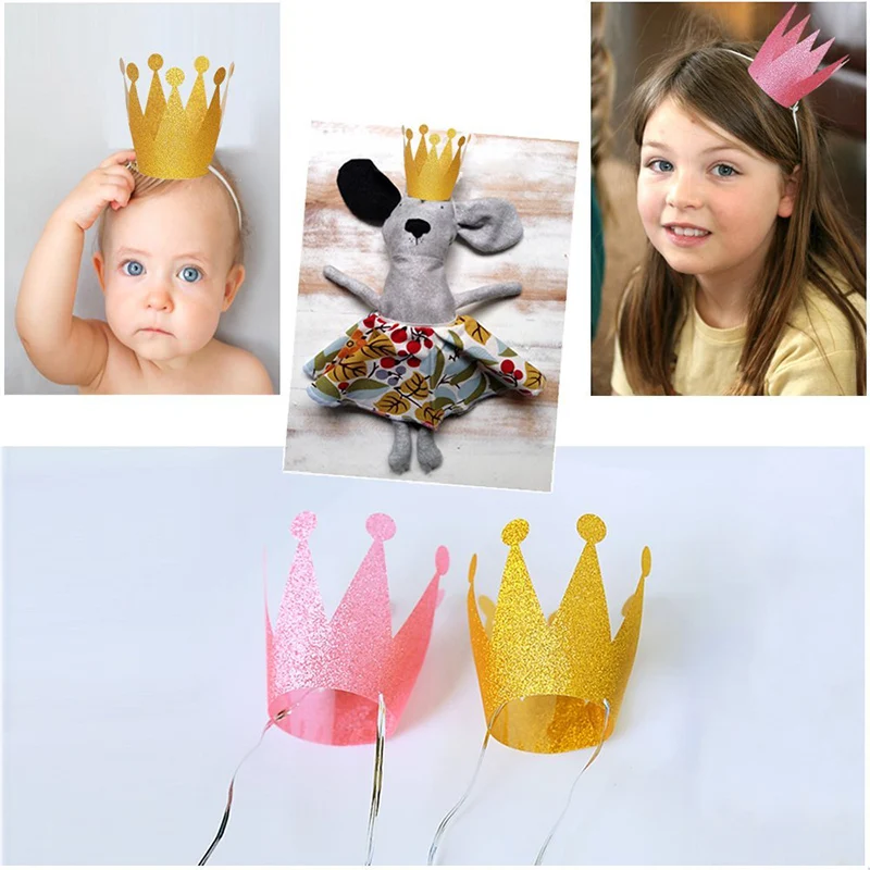 6 шт./лот поздравительная открытка блестящая корона принца принцессы шапка King